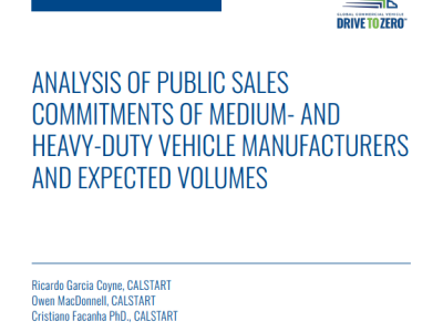 Analysis of Public Sales Commitments of Medium and Heavy-Duty Vehicle Manufacturers and Expected Volumes